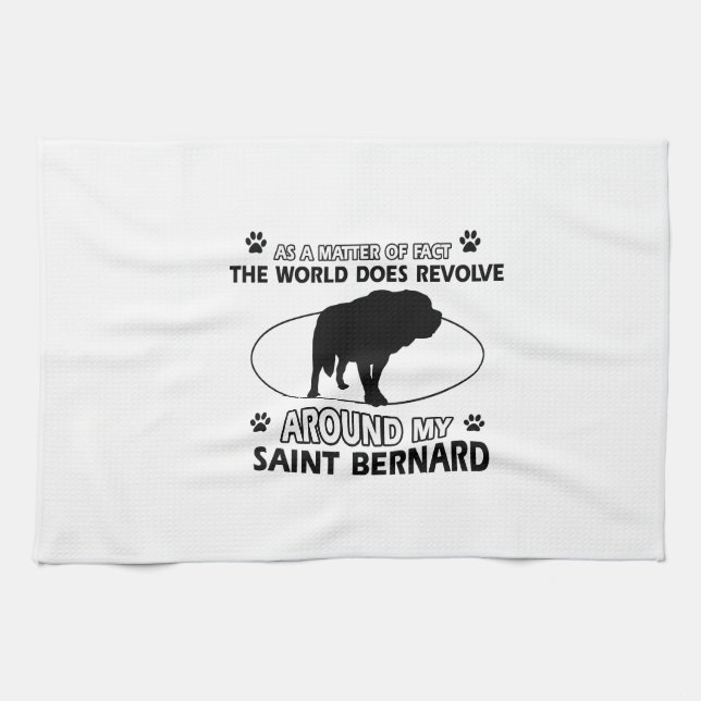 funny SAINT BERNARD designs Tea Towel (Horizontal)
