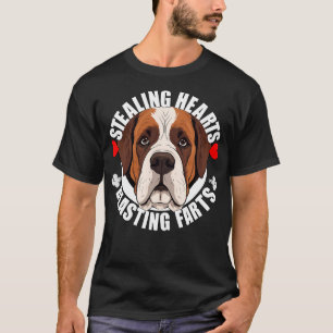 Funny Saint Bernard Stealing Hearts Blasting Farts T-Shirt