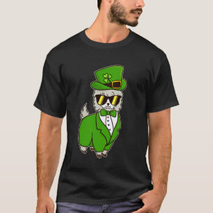 Funny Saint Patrick Day Llama Clover Leaf Lucky T-Shirt