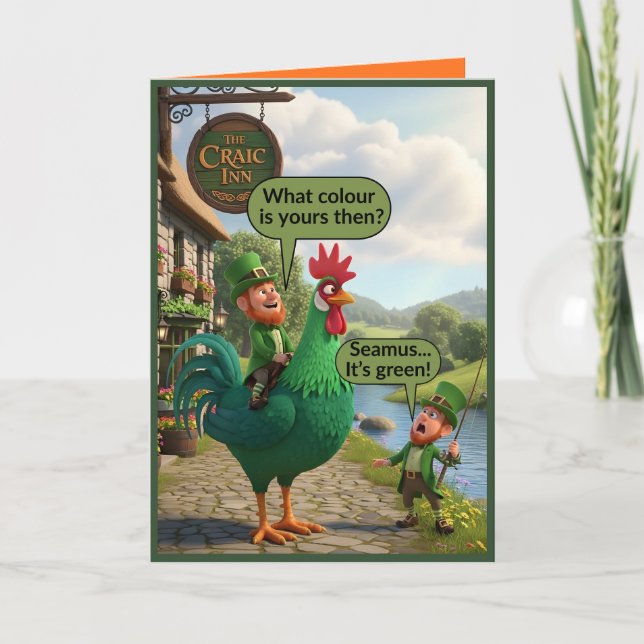 Funny Saint Patrick's Day Leprechaun Card (Front)