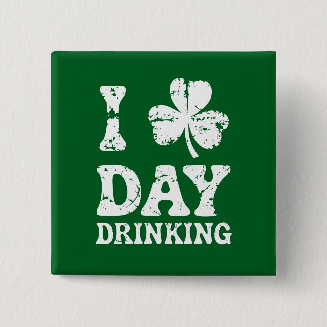 Funny Saint Patricks Day Party St Pats Funny Drink 15 Cm Square Badge (Front)