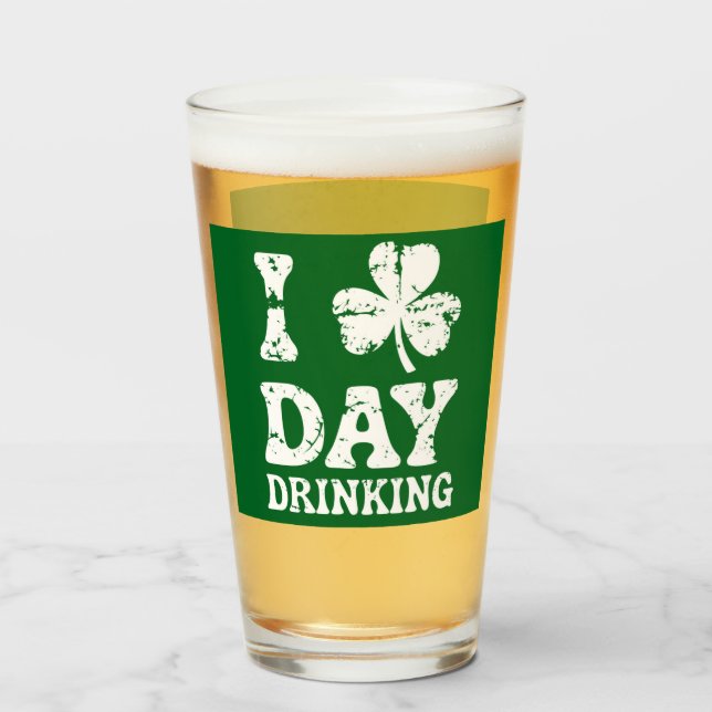 Funny Saint Patricks Day Party St Pats Funny Drink Glass (Front Filled)