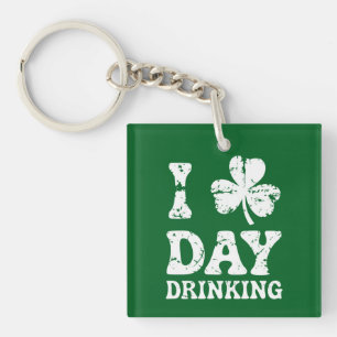 Funny Saint Patricks Day Party St Pats Funny Drink Key Ring