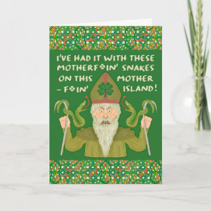 Funny Saint Patrick's Day Snakes Joke Green Irish Card