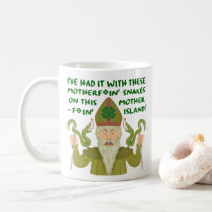 Funny Saint Patrick's Day Snakes Joke Green Irish Coffee Mug