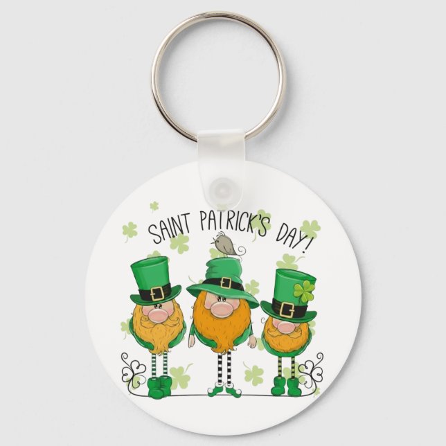Funny Saint Patrick's Day T-Shirt Irish Shamrock Key Ring (Front)