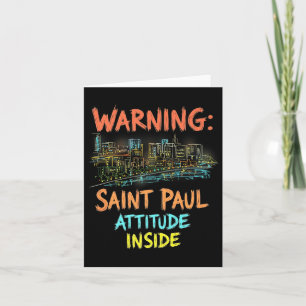 Funny Saint Paul Minnesota Night Skyline Vintage P Card