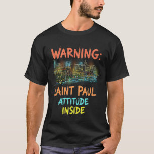 Funny Saint Paul Minnesota Night Skyline Vintage T-Shirt