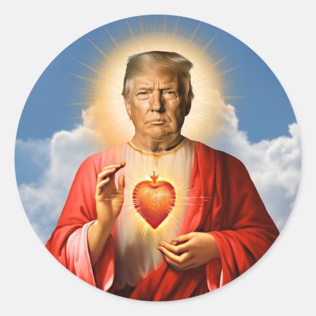 Funny Saint Trump Prayer Candle Classic Round Sticker (Front)