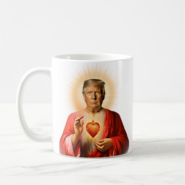 Funny Saint Trump Prayer Coffee Mug (Left)