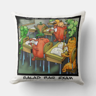 Funny Salad Bar Exam Cotton Throw Pillow