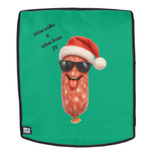 Funny salami kisses christmas backpack