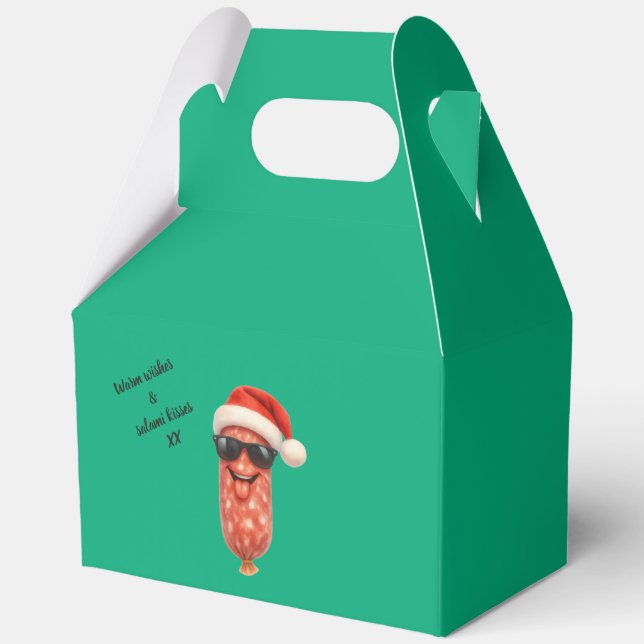 Funny salami kisses christmas favour box (Front)