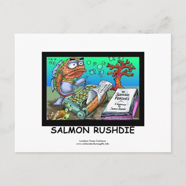Funny Salman Rushdie Fish Post Cards Set Of 8 (Front)