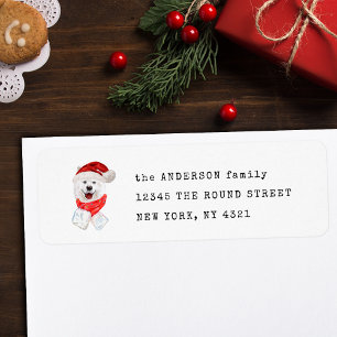 Funny Samoyed Christmas Dog Return Address