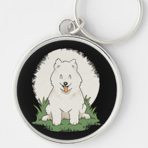 Funny Samoyed Dog Key Ring