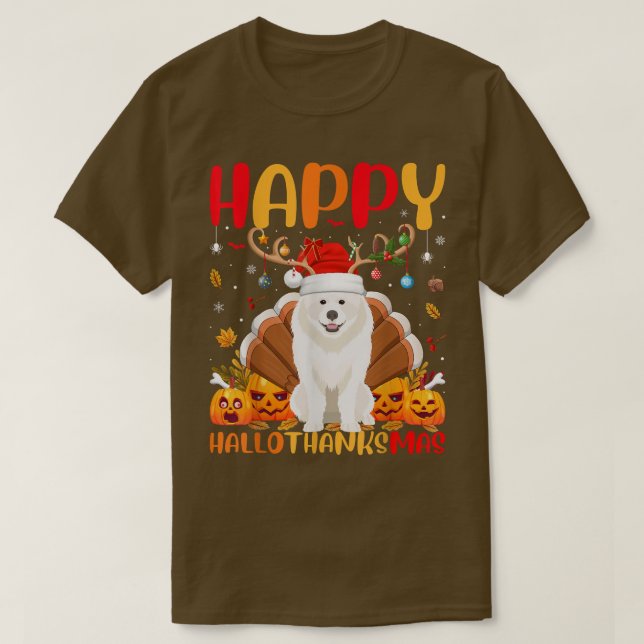 Funny Samoyed Dog Lover Happy Samoyed HelloThanksM T-Shirt (Design Front)