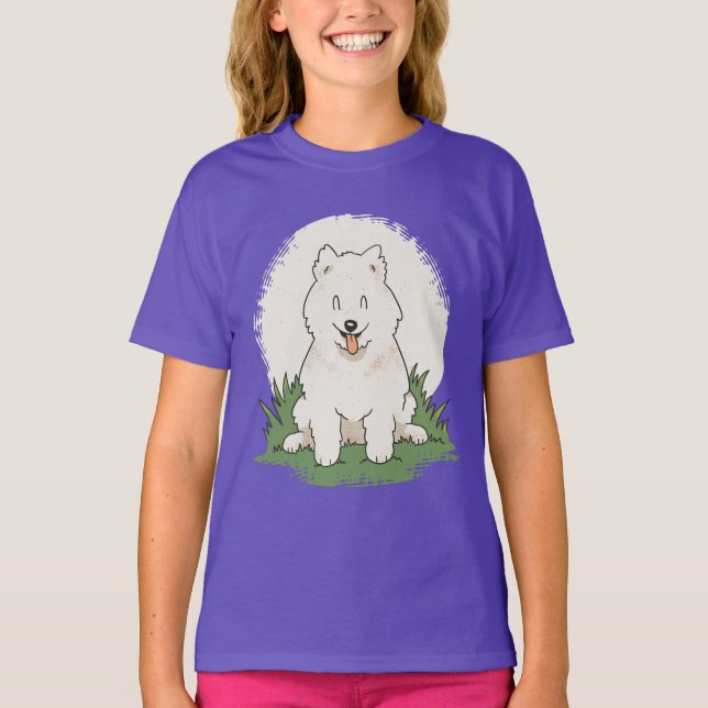 Funny Samoyed Dog T-Shirt (Front)