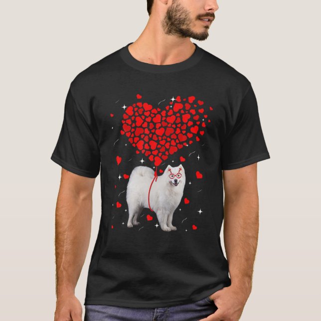 Funny Samoyed Dog Valentine Pet Puppy Dog Lover T-Shirt (Front)