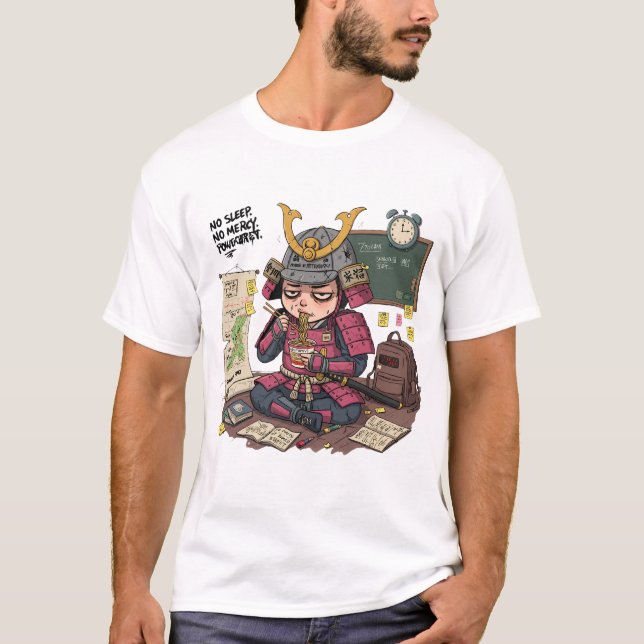 Funny Samurai Back to School T-Shirt (Front)
