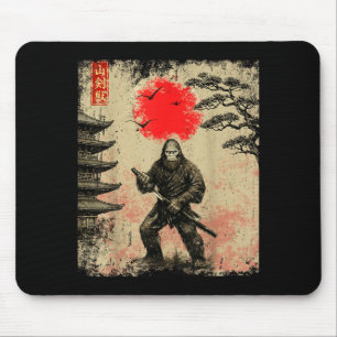 Funny Samurai Bigfoot Japanese Art Graphic Tee Ani Mouse Mat