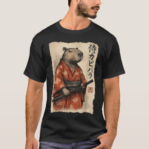 Funny Samurai Capybara Japanese Art Vintage T-Shirt