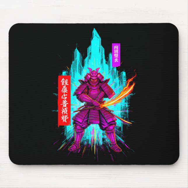 Funny samurai cyberpunk warrior saying sarcastic  mouse mat (Front)