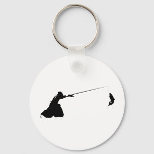 Funny Samurai Kendo Fishing Key Ring