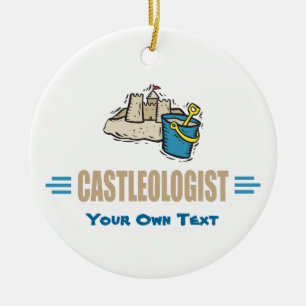 Funny Sandcastle Building Ceramic Tree Decoration