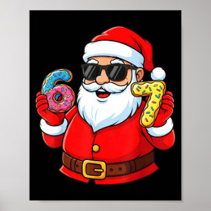Funny Santa 67 Ice Cream Drip Christmas Xmas Boys  Poster