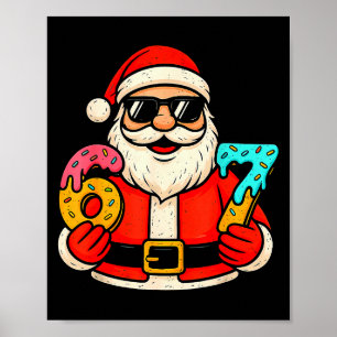 Funny Santa 67 Ice Cream Drip Christmas Xmas Teens Poster