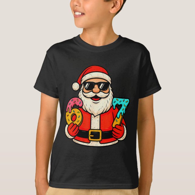 Funny Santa 67 Ice Cream Drip Christmas Xmas Teens T-Shirt (Front)