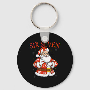 Funny Santa 67 Six Seven Meme Christmas Holiday Te Key Ring