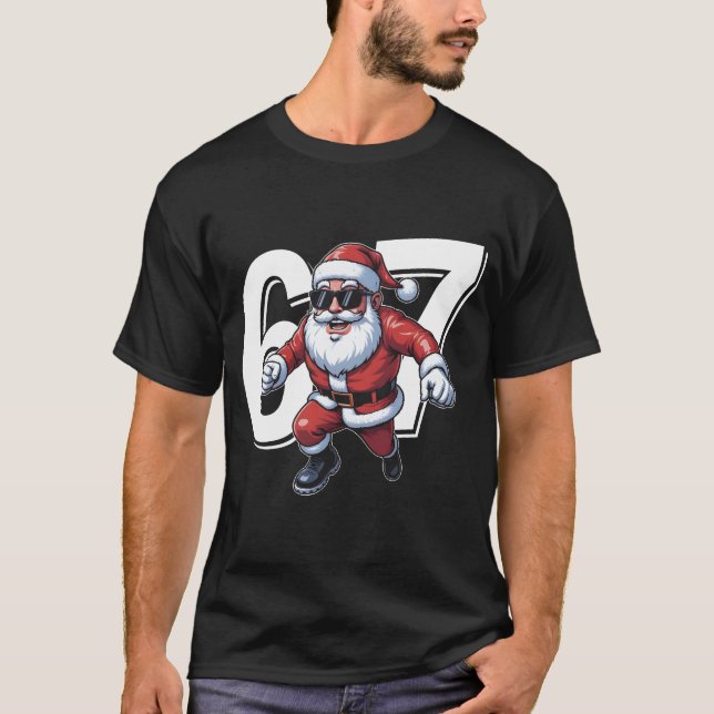 Funny Santa 67th Birthday Christmas Shirt for Men  (Front)