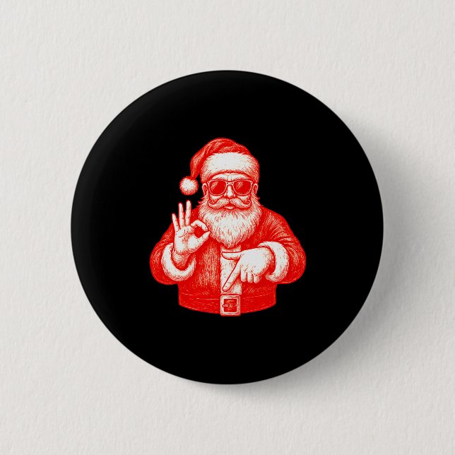Funny Santa 6 7 Meme Design _ Christmas Math Humor 6 Cm Round Badge (Front)