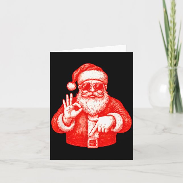 Funny Santa 6 7 Meme Design _ Christmas Math Humor Card (Front)