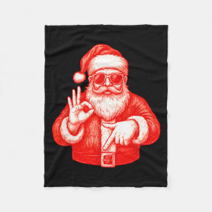 Funny Santa 6 7 Meme Design _ Christmas Math Humor Fleece Blanket