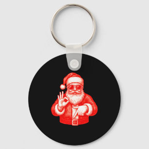 Funny Santa 6 7 Meme Design _ Christmas Math Humor Key Ring