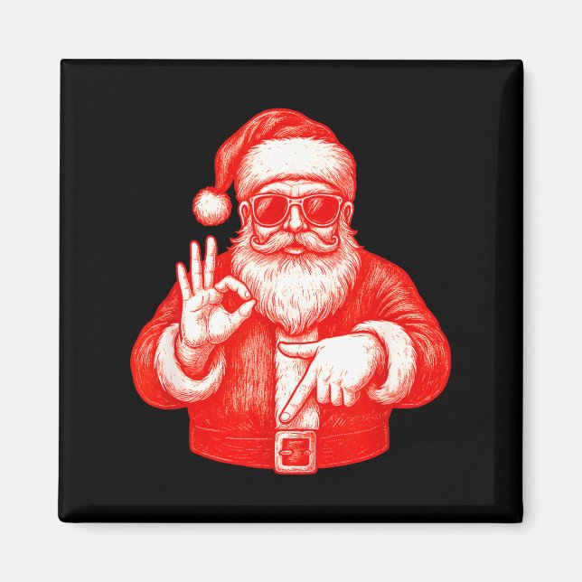 Funny Santa 6 7 Meme Design _ Christmas Math Humor Magnet (Front)
