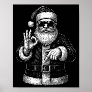 Funny Santa 6 7 Meme Design _ Christmas Math Humor Poster