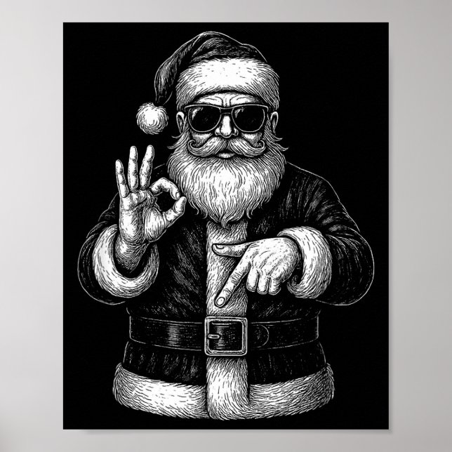 Funny Santa 6 7 Meme Design _ Christmas Math Humor Poster (Front)