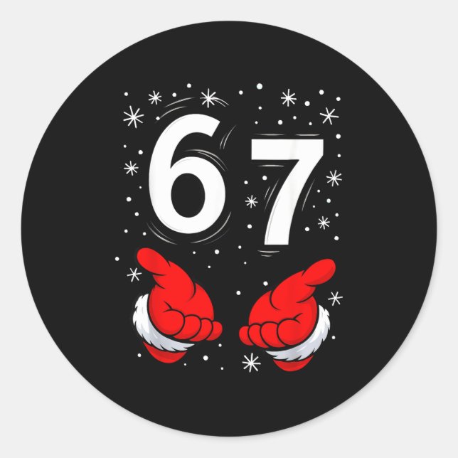 Funny Santa 6 7 Meme Six Seven Christmas 67 Italia Classic Round Sticker (Front)