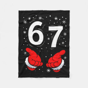 Funny Santa 6 7 Meme Six Seven Christmas 67 Italia Fleece Blanket