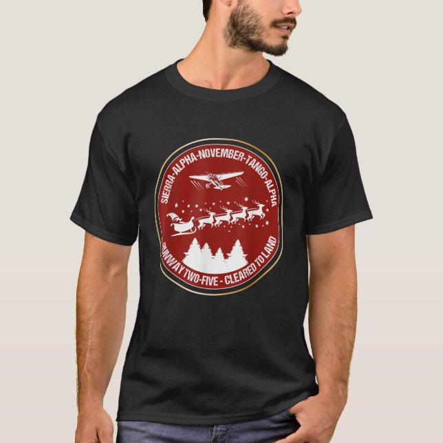 Funny Santa Airlines Christmas Gift for Pilots Avi T-Shirt (Front)