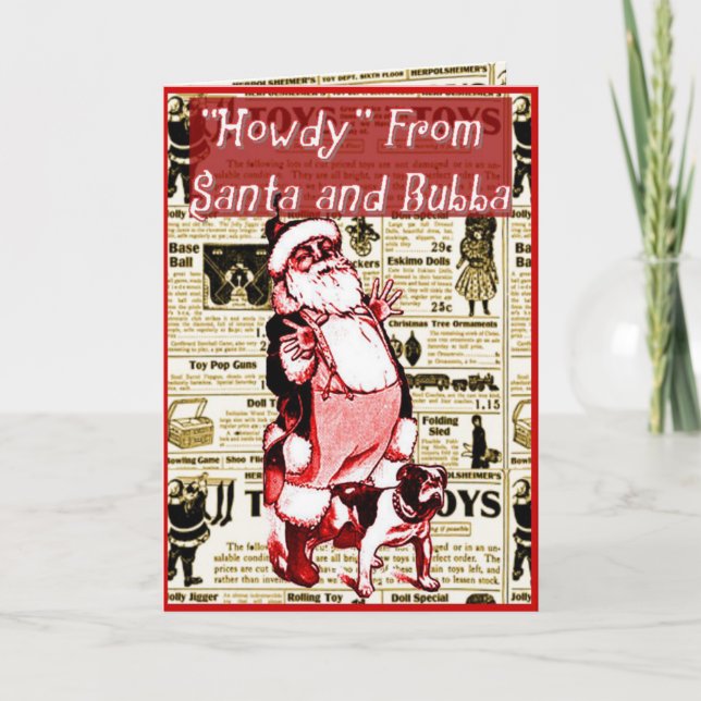 Funny Santa and His Dog Christmas card (Front)