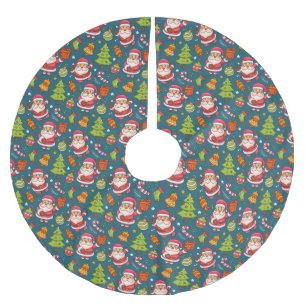 Funny Santa And Rabbits Brushed Polyester Tree Skirt