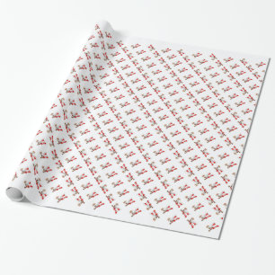 Funny Santa and Reindeer Cartoon Baby  Wrapping Paper
