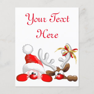 Funny Santa and Reindeer Cartoon          Flyer