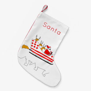 Funny Santa and reindeer sleigh Christmas Stocking