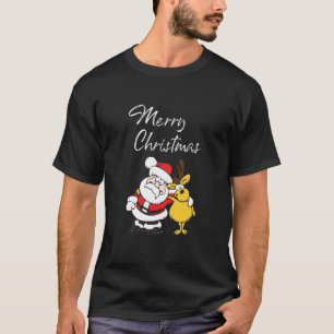 Funny Santa and Reindeer T-Shirt